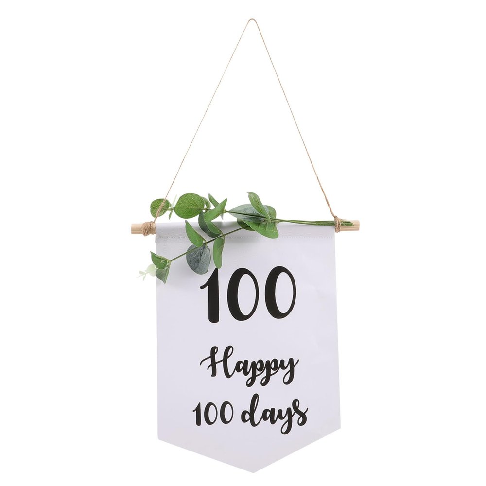 BESTYASH Happy 100 Days Hanging Banner for Boys, Oxford Cloth Material, Sturdy Birthday Decoration for Hundred Days Party Supplies and Nursery Decor