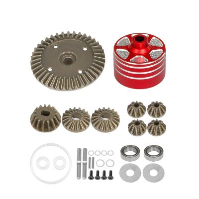Menolana Differential Gear Assembly RC Car Circular Metal Drivetrain Machined Precision Shaft Replacement Alloy Housing Suitable for Mechanical Model Car Testing Auto Repair Projects, Red