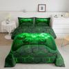 Homewish Neon Gamers Toddler Size Comforter Set,Gamepad Bedding Sets 2Pcs for Kids Girls Boys Room Decor,Video Games Quilted Duvet Honeycomb Hexagon Down Comforter,1 Pillowcase view 1