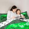 Homewish Neon Gamers Toddler Size Comforter Set,Gamepad Bedding Sets 2Pcs for Kids Girls Boys Room Decor,Video Games Quilted Duvet Honeycomb Hexagon Down Comforter,1 Pillowcase view 4