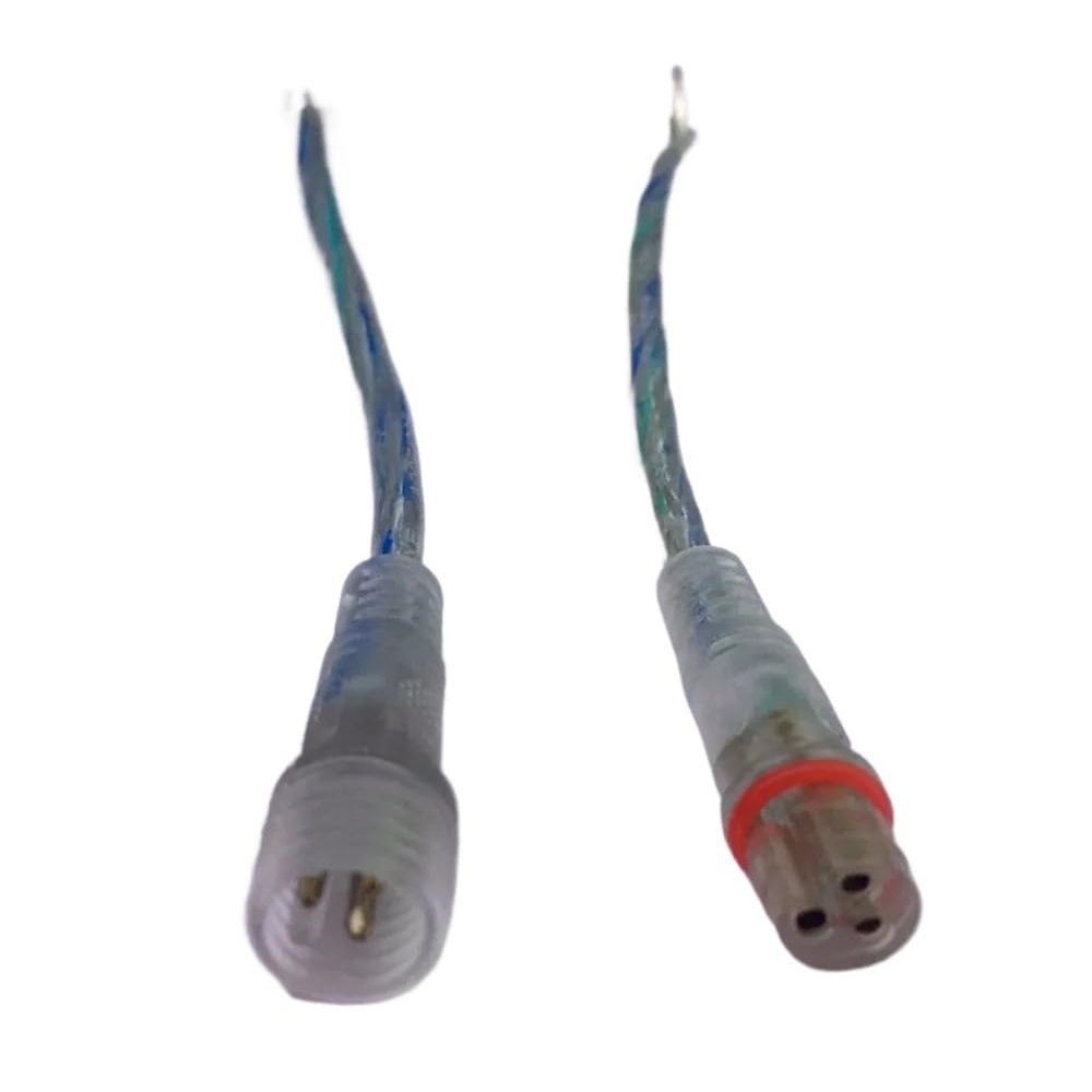 Set of 10 3-pin waterproof clear connectors, male and female; each 15cm long
