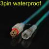 Set of 10 3-pin waterproof clear connectors, male and female; each 15cm long view 3