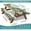 Kids Picnic Table Cover with Bench Covers and Bag, Happy Camper Funny Wildlife Waterproof Elastic Fitted Tablecloths for Rectangle Tables, Washable Tablecloth for Camping, Outdoor, 3 Pcs 30x72 Inch view 3