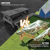 Kids Picnic Table Cover with Bench Covers and Bag, Happy Camper Funny Wildlife Waterproof Elastic Fitted Tablecloths for Rectangle Tables, Washable Tablecloth for Camping, Outdoor, 3 Pcs 30x60 Inch view 4