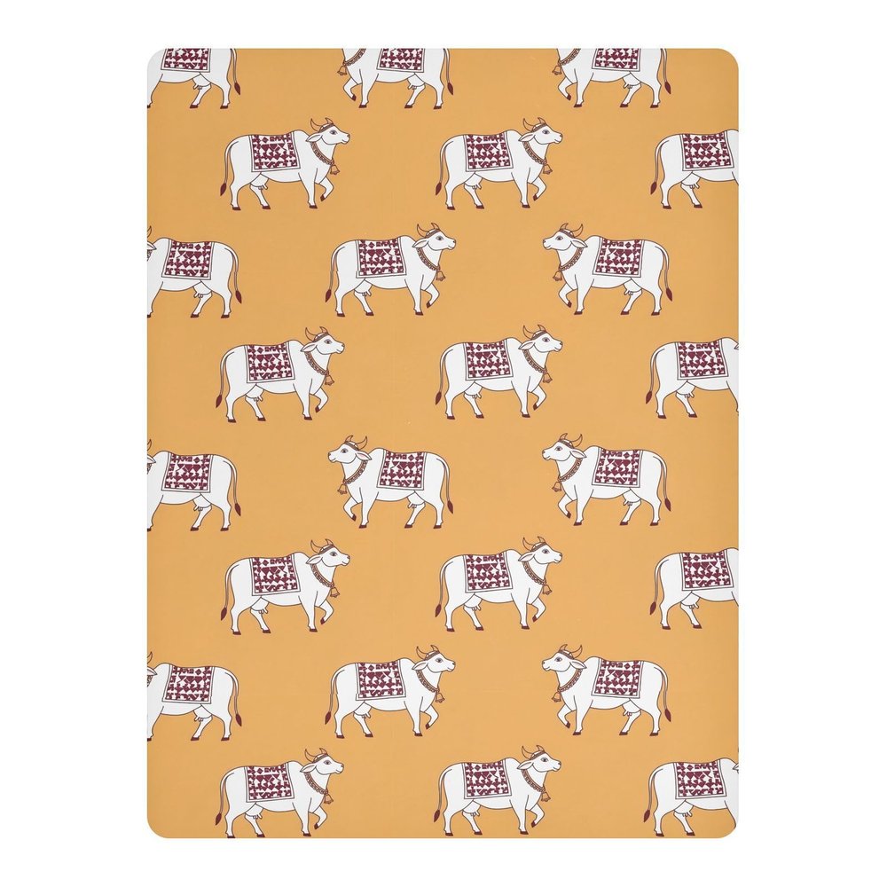KEEPREAL Decorated Cow Waterproof Crib & Playard Sheet, Soft Fitted Cover