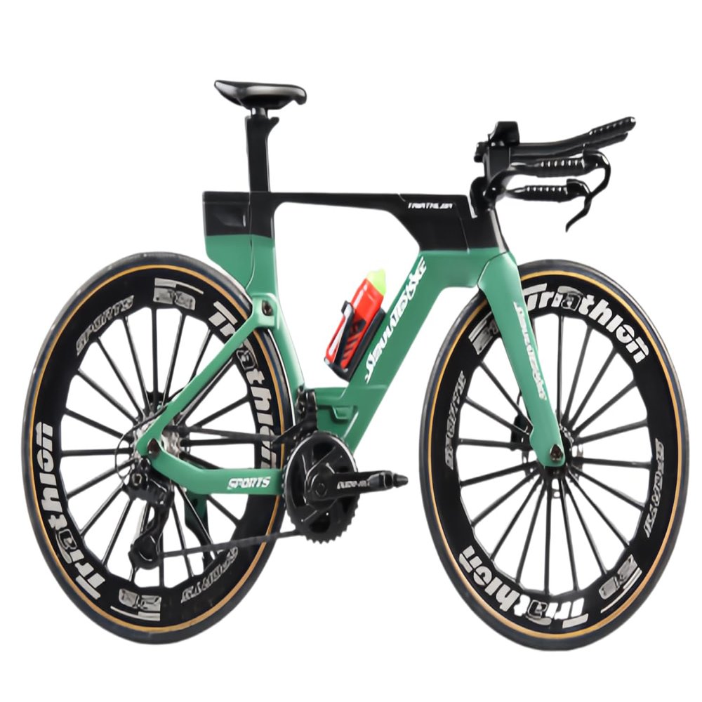 Generisch 1:8 Alloy Timer Highway Bicycle Model Simulation Linkable Foot Pedal Rotating Bicycle Wraps Adult Collection Boys Creative Gifts (Green)