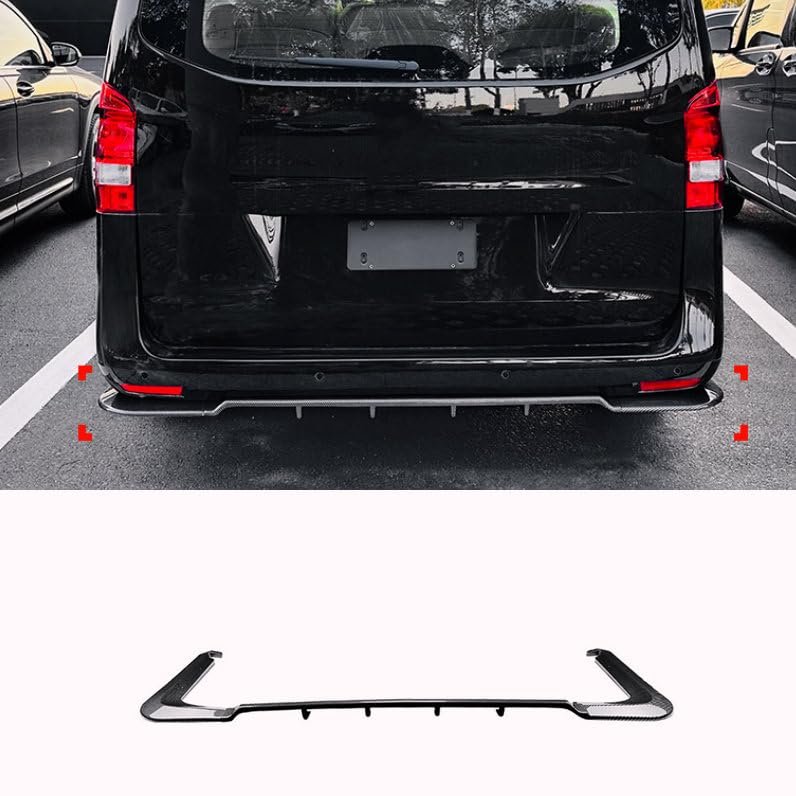 ERIDANUS Auto Accessories Fit for Mercedes-Benz V-Class W447 2016-2023 Automotive Rear Lip Splitter Spoiler Cover Trim (Carbon Fiber Style) ABS 3PCS