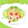 Fonowx Kids Balance Board Wooden Standing Wobble Board Sensory Exercise Balancing Board with Balls Core Training Wooden Construction Suitable for Children, Butterfly view 3
