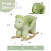 Kids Ride-On Rocking Horse Toy with Jingle Bells.Alpaca Rocking Toy with Hand Puppets and Safety Belt for Children 1-3 Years,Soft Plush Fabric,White,CPC Certified (Green) view 2