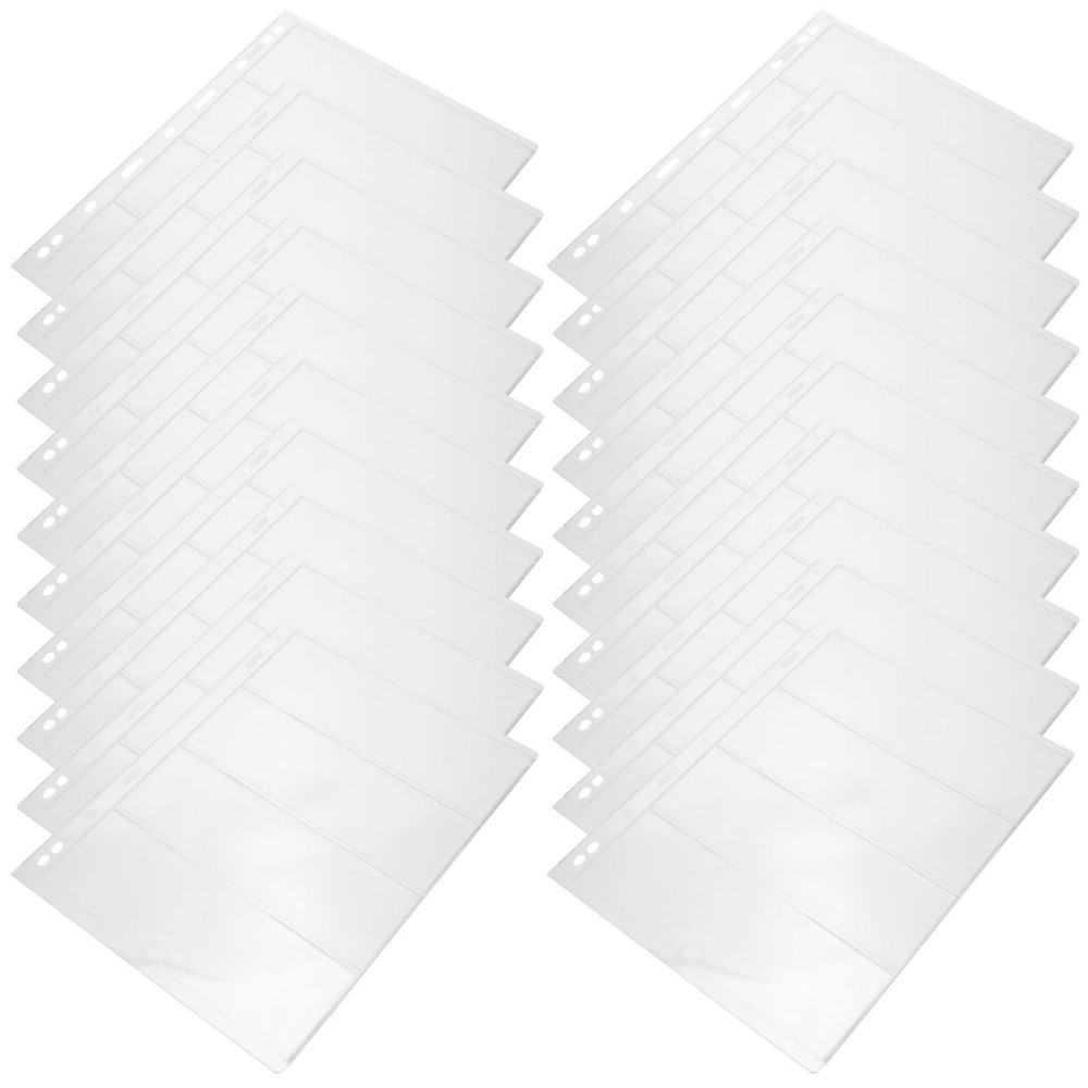 Kichvoe 20 Sheets Stamp Album Pages for Stamp Collectors Pvc Material Protective Binder Sleeves with Standard 9 Holes for Organizing and Collecting Paper Money