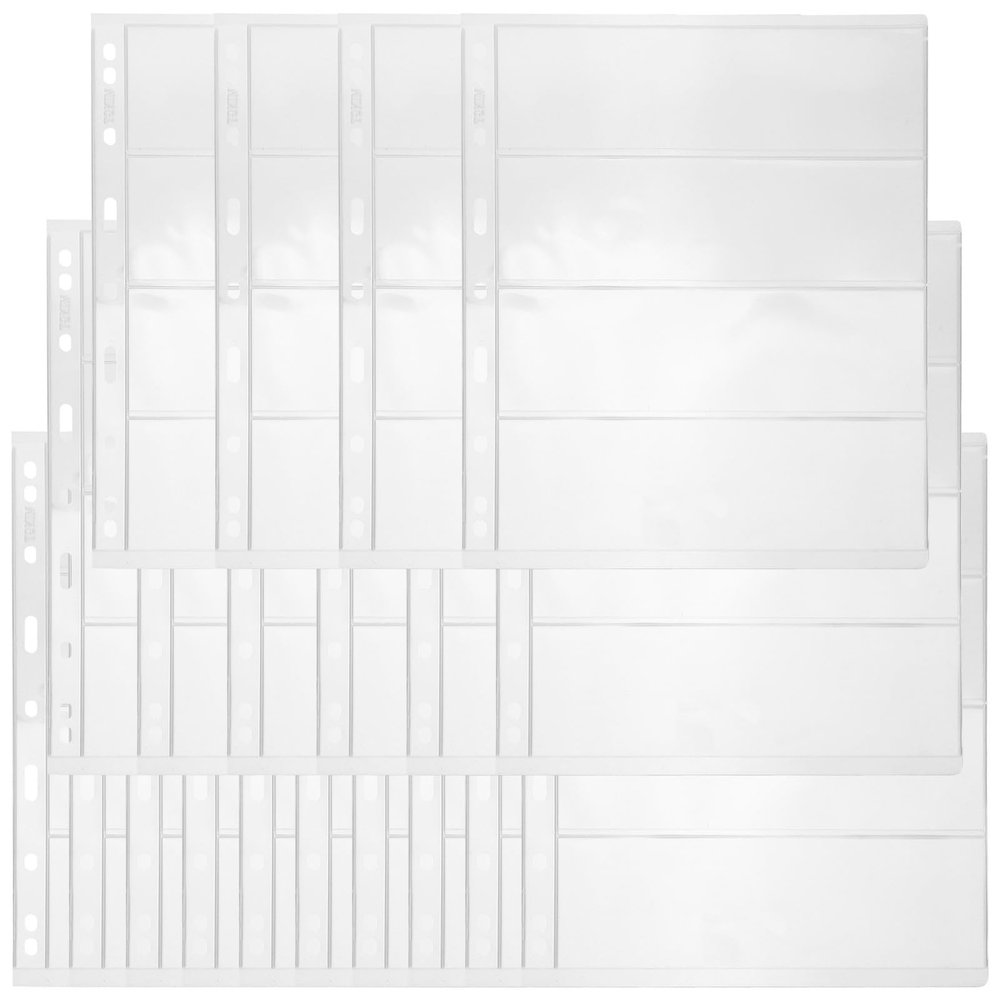 LIFKOME Stamp Album Pages for Collecting and Organizing for Stamp Album Binder 20 Sheets Pvc Material with Standard 9-hole Design from Damage and Dust