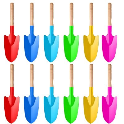12 Pcs Toy Shovels, Metal Beach Shovels, Gardening Tools, Pointed Iron Shovels, Sand Shovels for Play and Gardening, (Random)