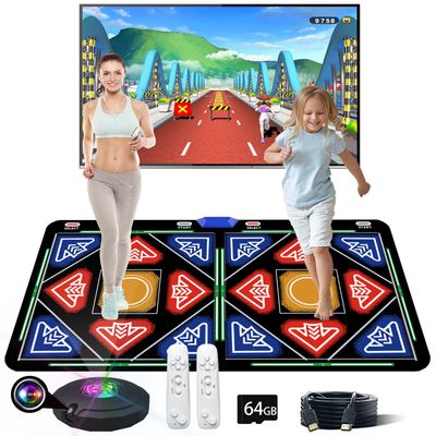 HDMI Dance Mat with Camera for Kids & Adults,Electronic Musical Dancing Game Pad with 1030Games,64GB Memory Card,81Music Videos & 650Songs,Fitness Dance Mat for TV,Family Party Gift for Boys and Girls
