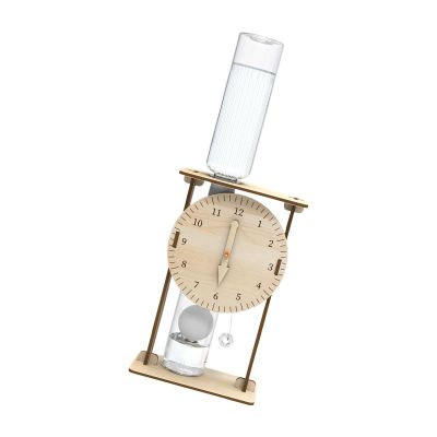 DIMITU Hand Making Wooden Water Clock Physics Teaching Aid for Science Experiment and Home Decorations Water Drip Clock
