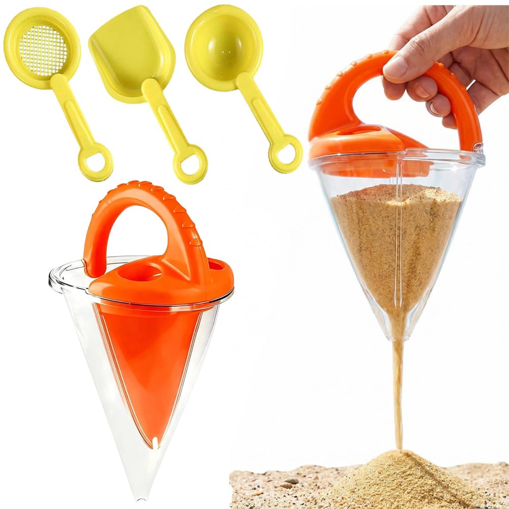 lulupureclean Drippy Sand Castle Maker Toys, Sand Water Mixing Toy (Orange)