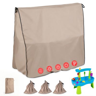 Kids Water Table Cover for Rain Showers Splash Pond Water Table (Khaki)
