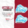 The King Has Arrived Stickers - Baby Shower Boy Announcement - New Dad Celebration - Father's Day - 2 Pack - 5 Inch Design - Smooth Surface Vinyl Stickers - Printed in the USA - IHS11189 view 3