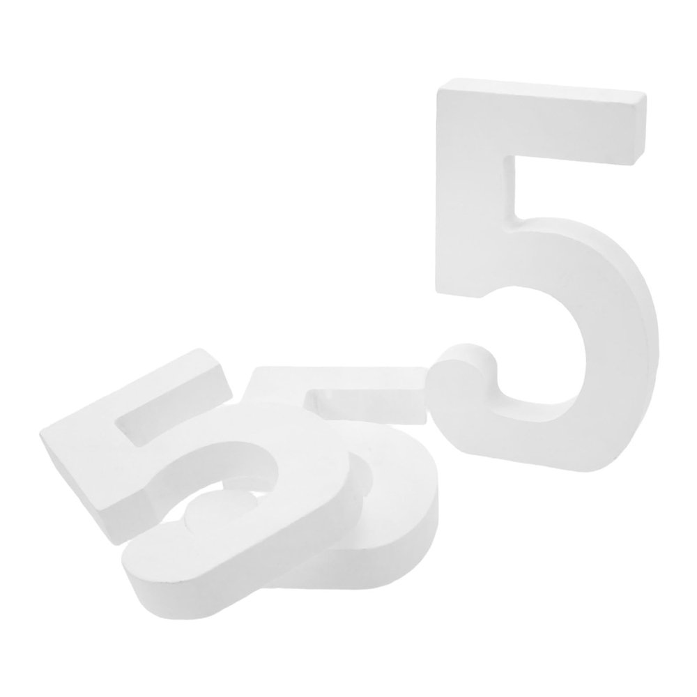 Toddmomy 3pcs White Wooden Numbers for DIY Crafts, Freestanding Wood Number Cutouts with Wear-Resistant Finish, for Special Occasions and Home Decoration