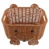 KONTONTY Handmade Rattan Storage Basket with Spacious Capacity and Portable Convenience, Charming Cartoon Design, for Home Decor and Desktop Organization, Cute Small Woven Basket for Snacks view 1