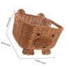 KONTONTY Handmade Rattan Storage Basket with Spacious Capacity and Portable Convenience, Charming Cartoon Design, for Home Decor and Desktop Organization, Cute Small Woven Basket for Snacks view 2