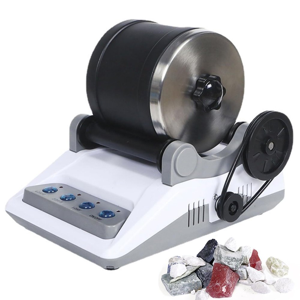 TYBJLXF Rock Tumbler Polisher Kit,Electric Gem Grinder with Timmer Buttons,Detachable,DIY Stone for Kids All Ages