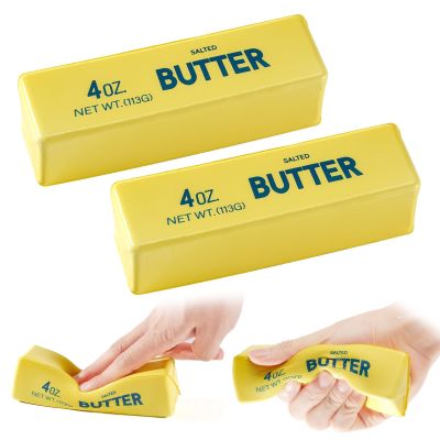 2PCS Butter Squishy, Slow Rising Squeeze Toys, Butter Stick Toys (Yellow)