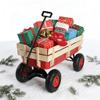 176lb Capacity Wooden-Sided Outdoor Sport Wagon with 10-Inch Inflatable Wheels, Adjustable Handle, Detachable Fence and Red Finish view 1