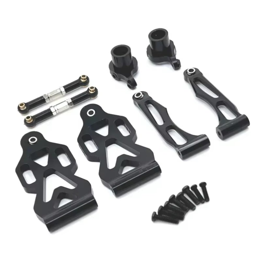 YTRASDF RC Spare Part Compatible with SCY 16101 16102 16103 16104 1/16 RC Car Parts Accessories Metal Front for Swing Arm Steering Cup Connecting Rod(Black)