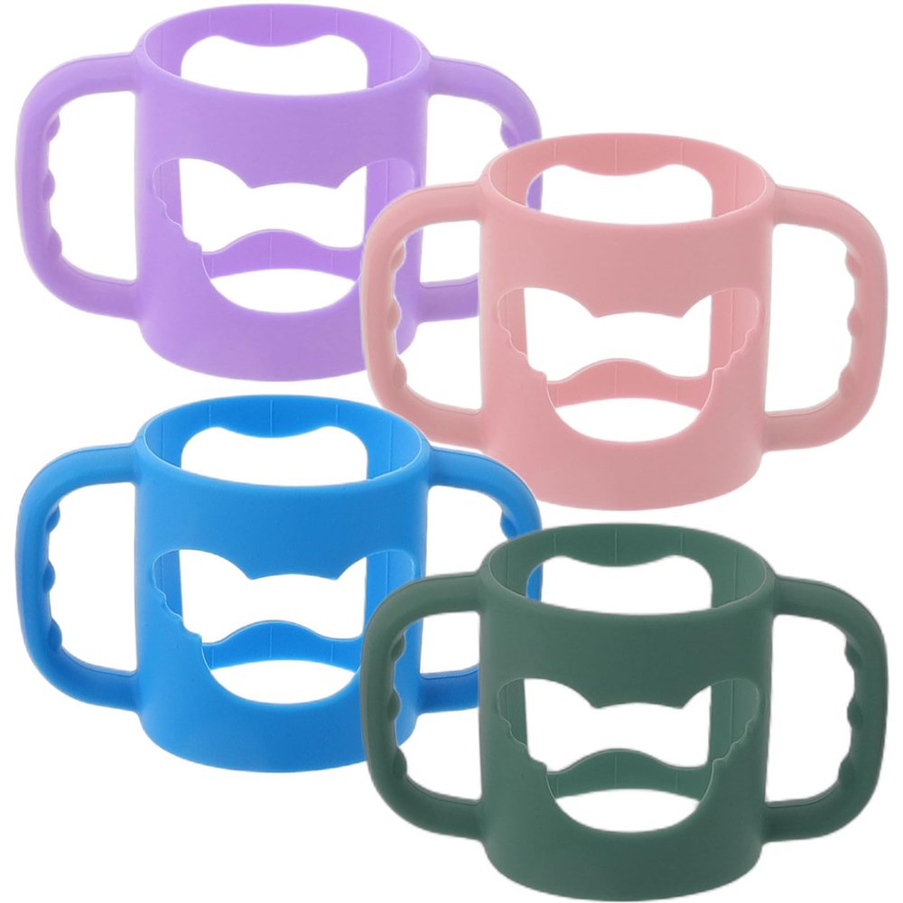 ifundom Silicone Milk Bottle Handles Small Hand Shape for Babies 4pcs with Comfortable Grip and Easy to Clean Design Soft and Sturdy for Straw and Water Bottles