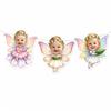 Custom Angel Fairy Baby Banner with Girl Face, Flower & Leaf Cupcake Topper view 1