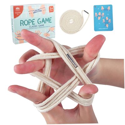 Meyrwoy Cats Cradles String Elastic Finger Hand Cotton Rope String Toy with 10 Instruction Cards, Traditional Educational Cat Cradles Game for Kids & Adults