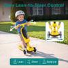 SereneLife 3 Wheel Scooter for Toddlers & Kids, Foldable Seat, LED Wheels, Adjustable Handlebar, Anti-Slip Deck, Rear Foot Brake, Lean-to-Steer, Kid Scooter Ages 18M7Y, Supports up to 110 lbs, Yellow view 2