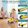 SereneLife 3 Wheel Scooter for Toddlers & Kids, Foldable Seat, LED Wheels, Adjustable Handlebar, Anti-Slip Deck, Rear Foot Brake, Lean-to-Steer, Kid Scooter Ages 18M7Y, Supports up to 110 lbs, Yellow view 3