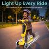 SereneLife 3 Wheel Scooter for Toddlers & Kids, Foldable Seat, LED Wheels, Adjustable Handlebar, Anti-Slip Deck, Rear Foot Brake, Lean-to-Steer, Kid Scooter Ages 18M7Y, Supports up to 110 lbs, Yellow view 4