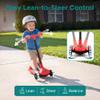 SereneLife 3 Wheel Scooter for Toddlers and Kids Foldable Kid Scooter with LED Wheels, Adjustable Handlebar, Rear Brake, Anti-Slip Deck, Kids 3 Wheel Scooter for Ages 3-7, Up to 110 lbs, Red view 2