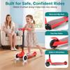 SereneLife 3 Wheel Scooter for Toddlers and Kids Foldable Kid Scooter with LED Wheels, Adjustable Handlebar, Rear Brake, Anti-Slip Deck, Kids 3 Wheel Scooter for Ages 3-7, Up to 110 lbs, Red view 3