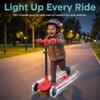 SereneLife 3 Wheel Scooter for Toddlers and Kids Foldable Kid Scooter with LED Wheels, Adjustable Handlebar, Rear Brake, Anti-Slip Deck, Kids 3 Wheel Scooter for Ages 3-7, Up to 110 lbs, Red view 4