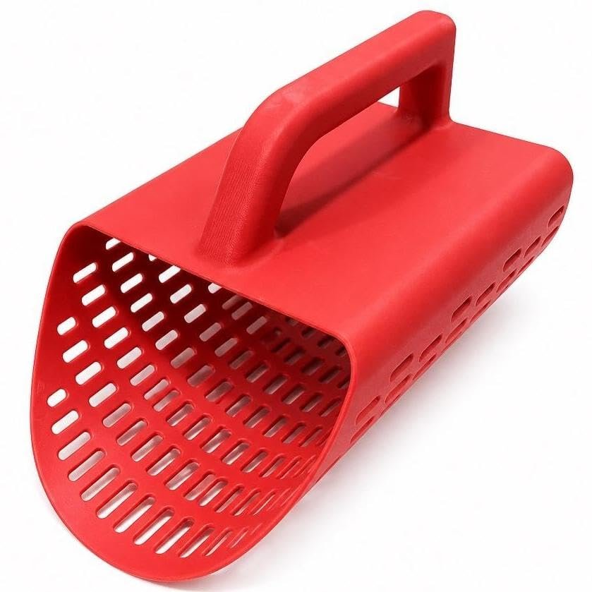 ICYROSE Heavy Duty Plastic Sand Sifter Scoop with Handle, Beach Sand Sifting Tool (Small-Green)