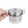 POENVFPO Stainless Steel Mini Steamer Pot Durable Lightweight Cooking Toy for Children 12.8 X 8.5cm, for Boys and Girls view 2