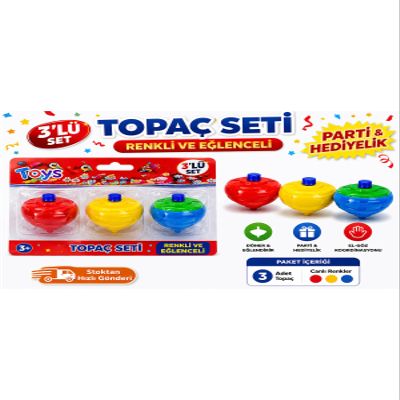 SODEF Spinning Tops 3-Piece Set - Colorful Toys for, Appropriate for Party Favors, School Rewards, and Gifts