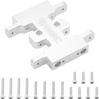 Chordelia RC Aluminum Alloy Gearbox Mount/Transmission Plate (2-Piece Set) - SCX24 C10 1/24 Upgrade with Base(Silver)