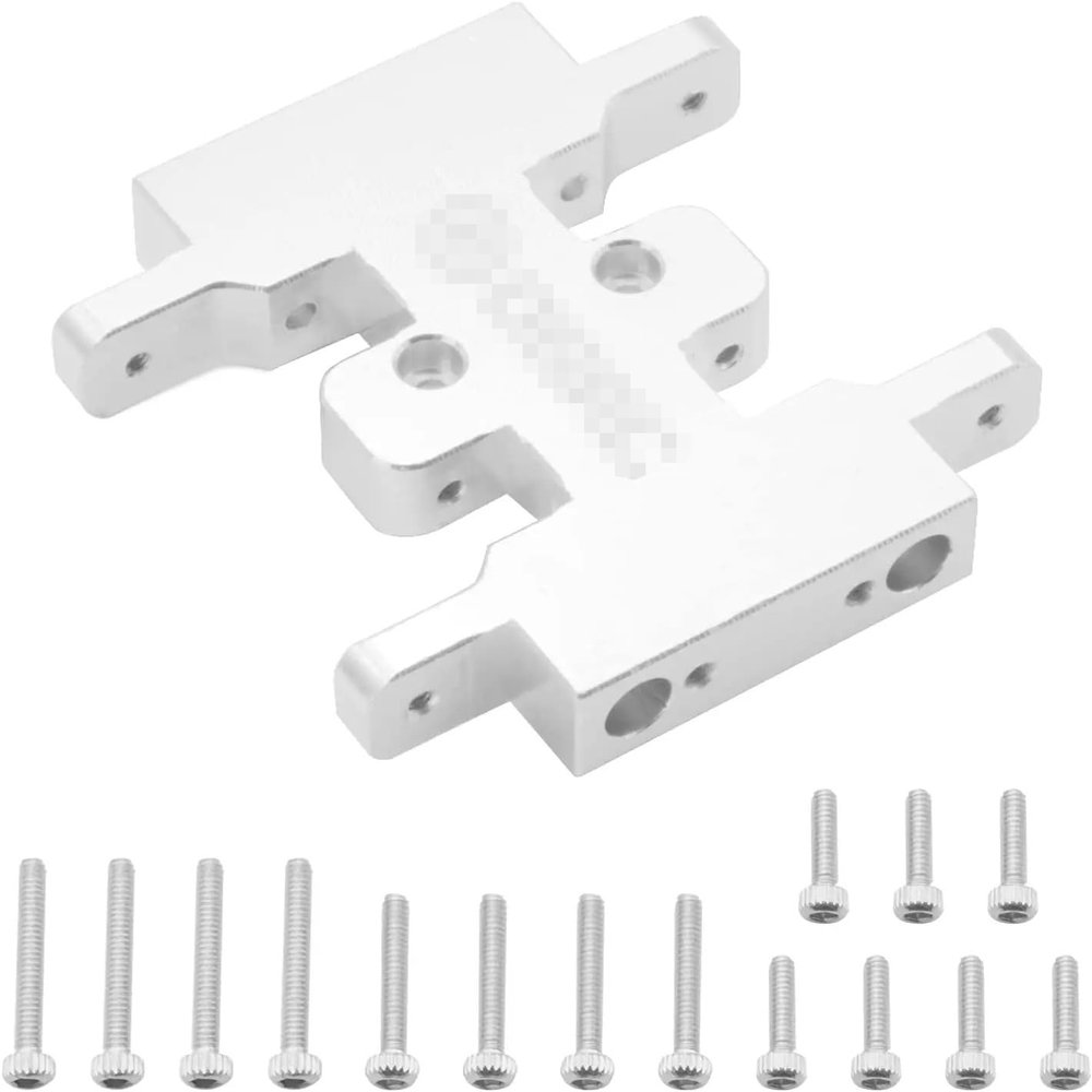 Chordelia RC Aluminum Alloy Gearbox Mount/Transmission Plate (2-Piece Set) - SCX24 C10 1/24 Upgrade with Base(Silver)