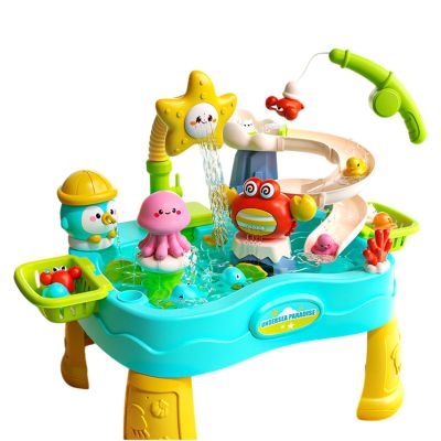 Piceioep Automatic Water Circulation Fishing Game Water Table Toy Set for Outdoor Indoor Bath Pool WaterPlay Activity Table Playset Toy