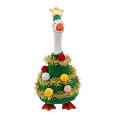 Rarjuiey 7 Inch Desk Goose Christmas Outfits, Mini Christma Tree Costume, Winter Desk Goose Christmas Outfit Clohtes, for Desktop Key Magnetic Statue Xmas Office Home Deco (Xmas Tree, One Size)