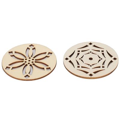 BTSEURY 40Pcs Wooden Earrings, Original Color Pattern Hollow Out DIY Handmade Crafts for Children Painting, Party Decorations