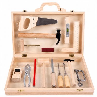 kowaku Wooden Toy Realistic Wooden Toy Workbench Easy Storage Children's Plaything