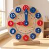 MotiveTech Wooden Teaching Clock Printed Minute Marks Number Shape Clock Movable Hands for Kids view 3