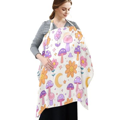 Cartoon Mushroom Flower Nursing Cover for Breastfeeding Muslin Breathable Soft