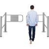 Automatic Closing Stainless Steel Swing Gate - 83" Wide Spring-Loaded Access Door for Secure Libraries, Stores, Factories - Durable Pedestrian Barrier Gate view 1