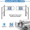 Automatic Closing Stainless Steel Swing Gate - 83" Wide Spring-Loaded Access Door for Secure Libraries, Stores, Factories - Durable Pedestrian Barrier Gate view 4